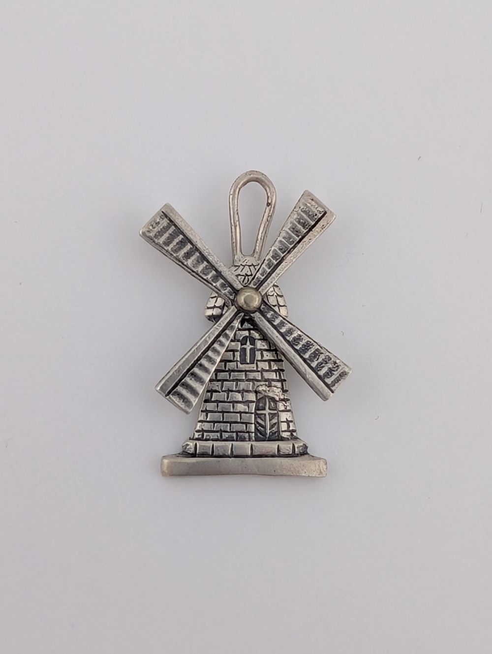 VTG 925 Sterling Silver Spinning Dutch Windmill Charm Pendant